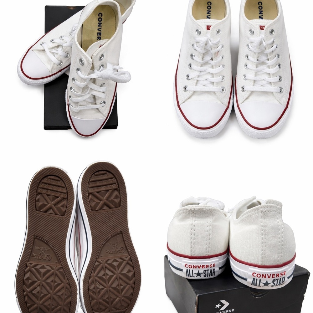 Converse White and Red low-Tops
